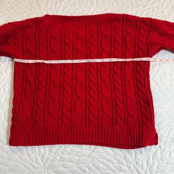 Abercrombie Red Cable Knit Sweater size medium - Picture 9 of 10
